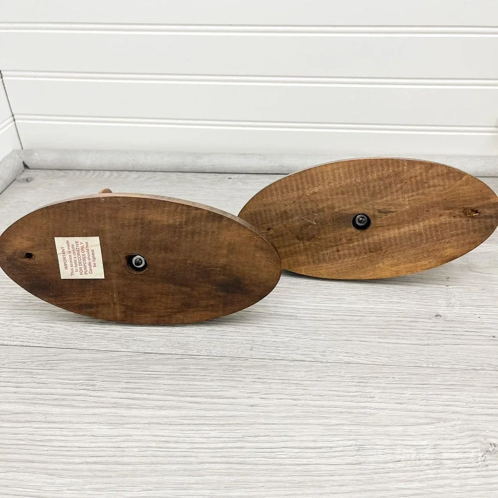Solid Wood and Metal Wall Sconce Candleholder Set‎ of 2 - Vintage Rustic Decor